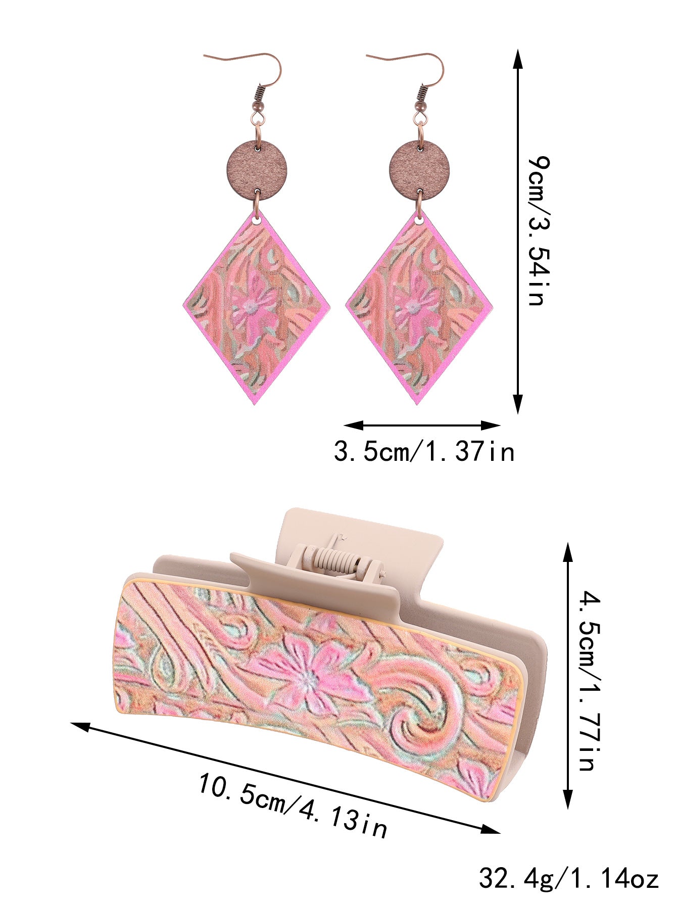 Wholesale Western Style Sunflower Cactus Leather Hair Clip Earrings Set